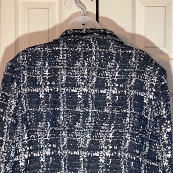 Chico's Gray Metallic Fringe Boucle Jacket 3/L - Picture 10 of 16